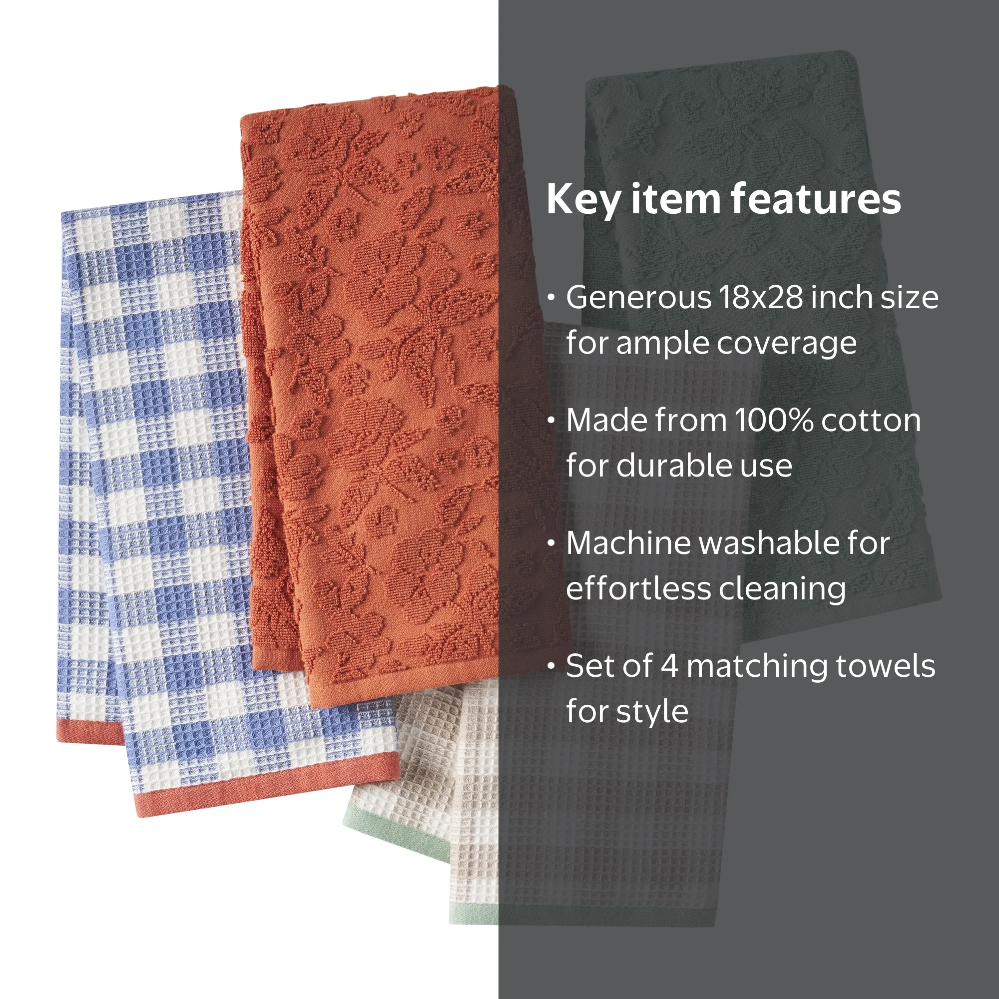 The Pioneer Woman Woven Kitchen Towels, Gingham, 18