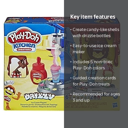 Play-Doh Drizzy Ice Cream Playset with Drizzle Compound & 6 Non