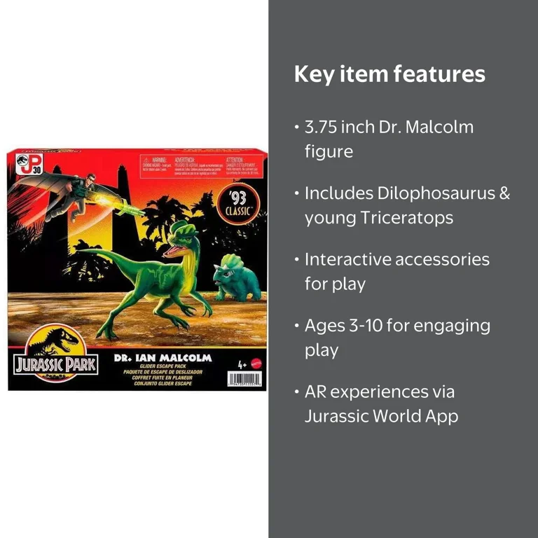 Jurassic Park '93 Classic Dr. Ian Malcolm Glider Escape Pack