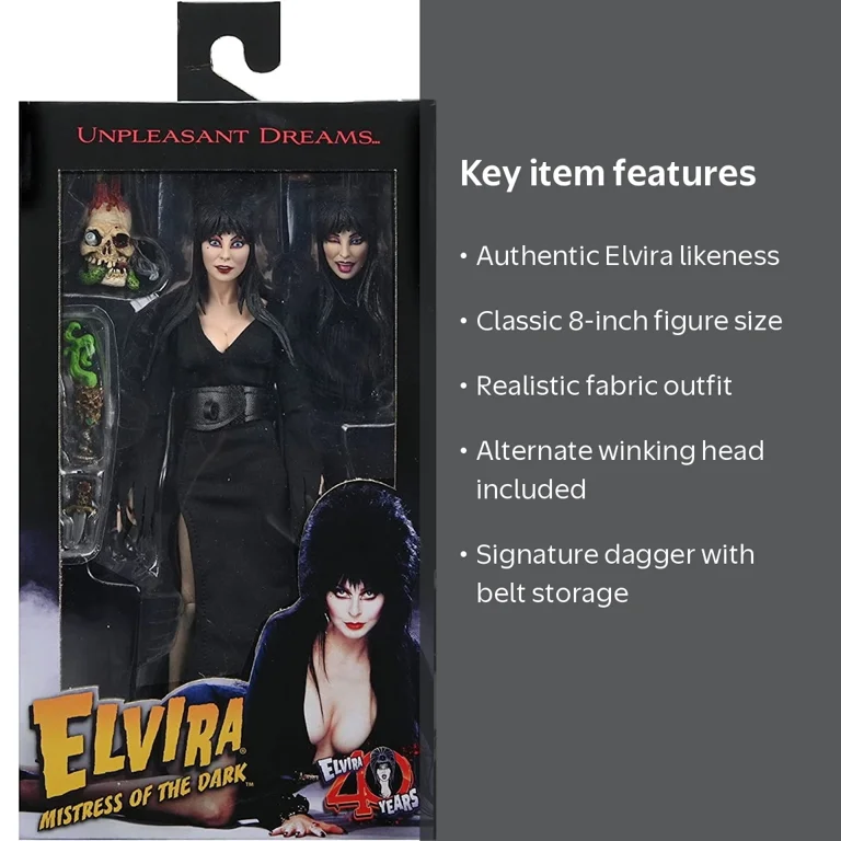ELVIRA/フィギュアキット Elvira 8” Action Figure - Horror Collectibles, Fully Articulated