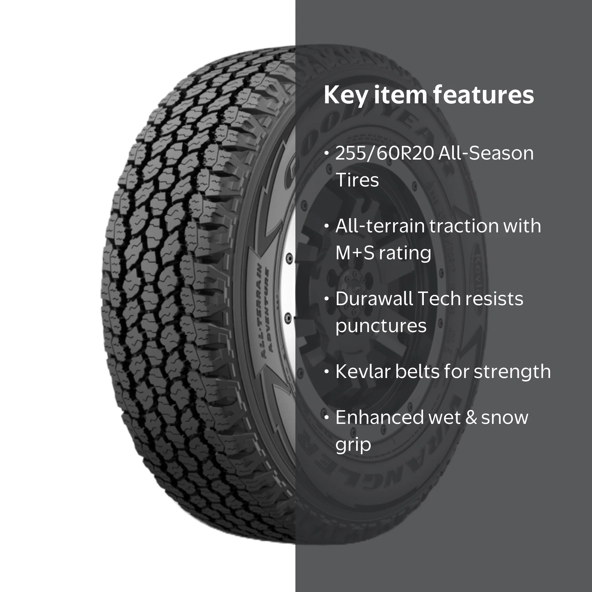 Goodyear Wrangler 255/60R20 113H XL All-Terrain Adventure Light Goodyear Wrangler 255/60R20 113H XL All-Terrain Adventure Light