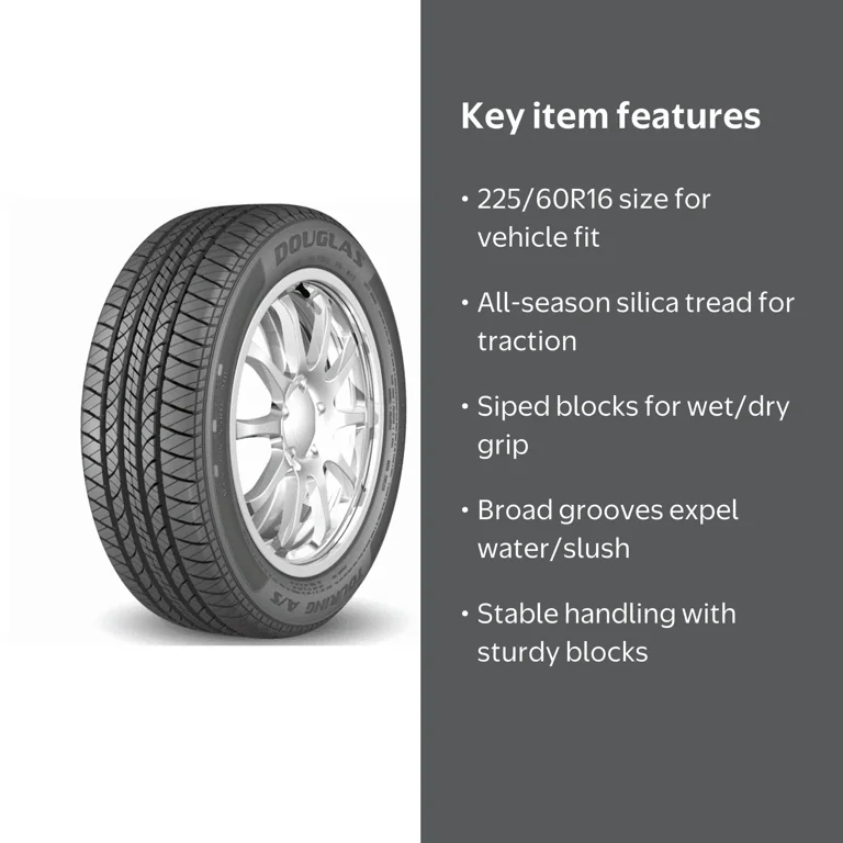 Douglas Touring A/S 225/60R16 98H All-Season Tire - Walmart.com
