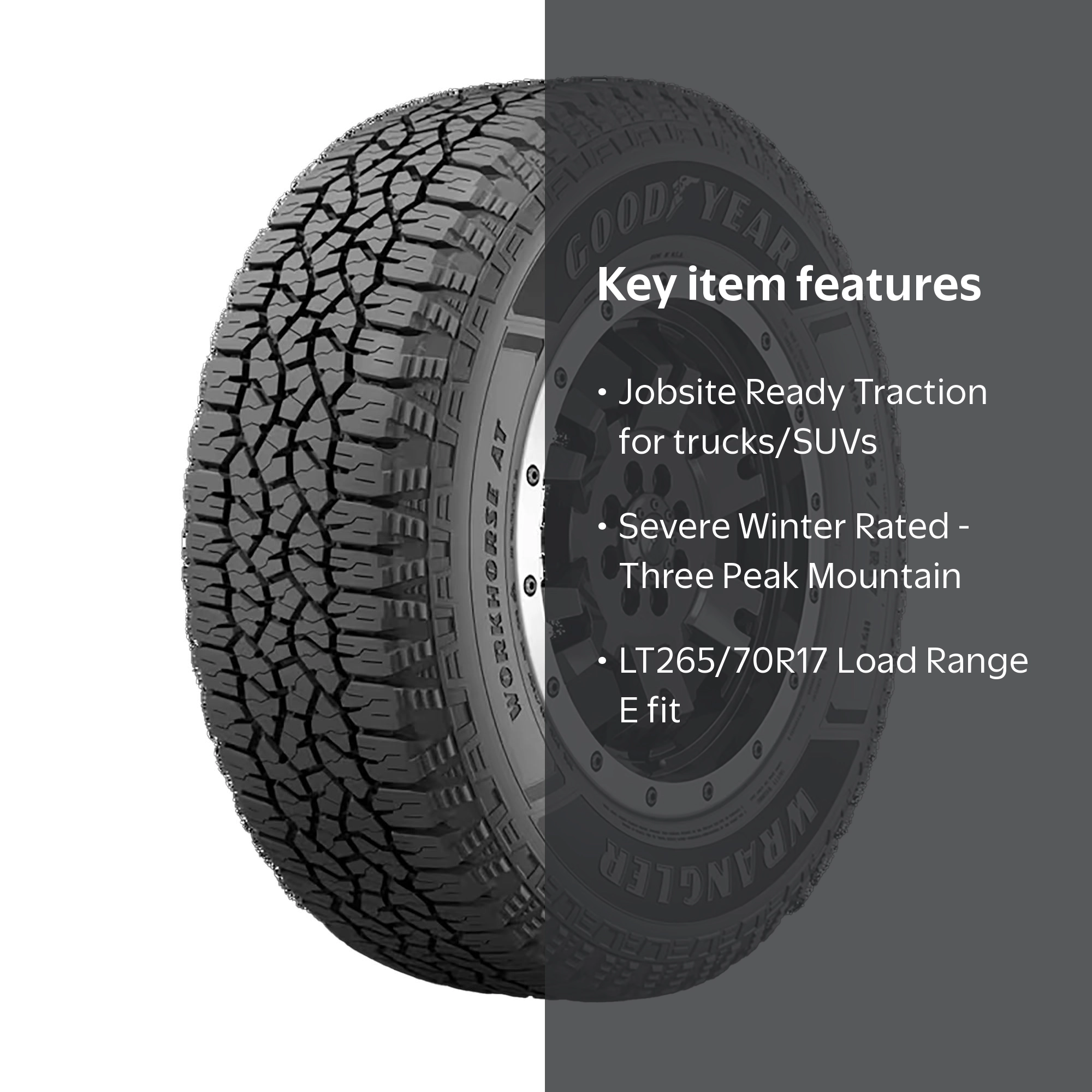 Goodyear Wrangler Workhorse AT Light Truck Tire LT265/70R17 All