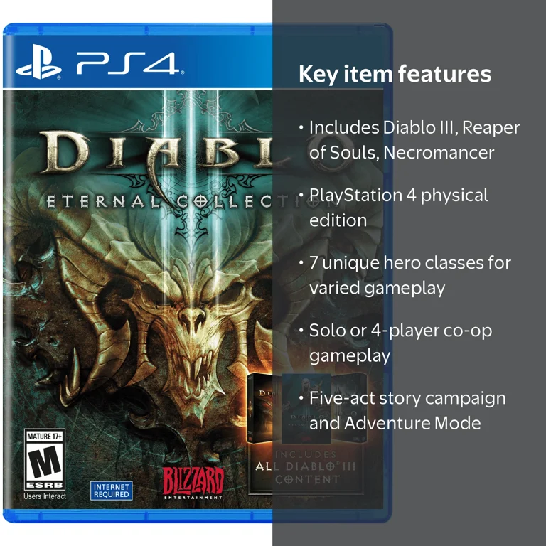 Activision, Diablo III Eternal Collection, PlayStation 4, Black