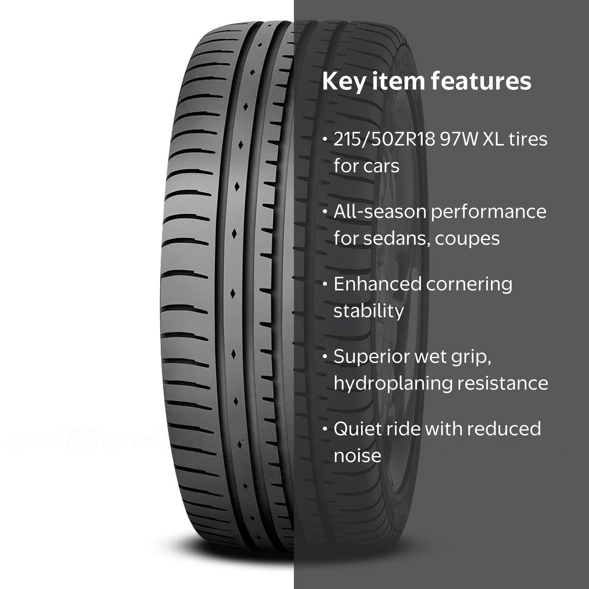 Accelera, Passenger Tire, All Season, 215/50ZR18 97W XL - Walmart.com
