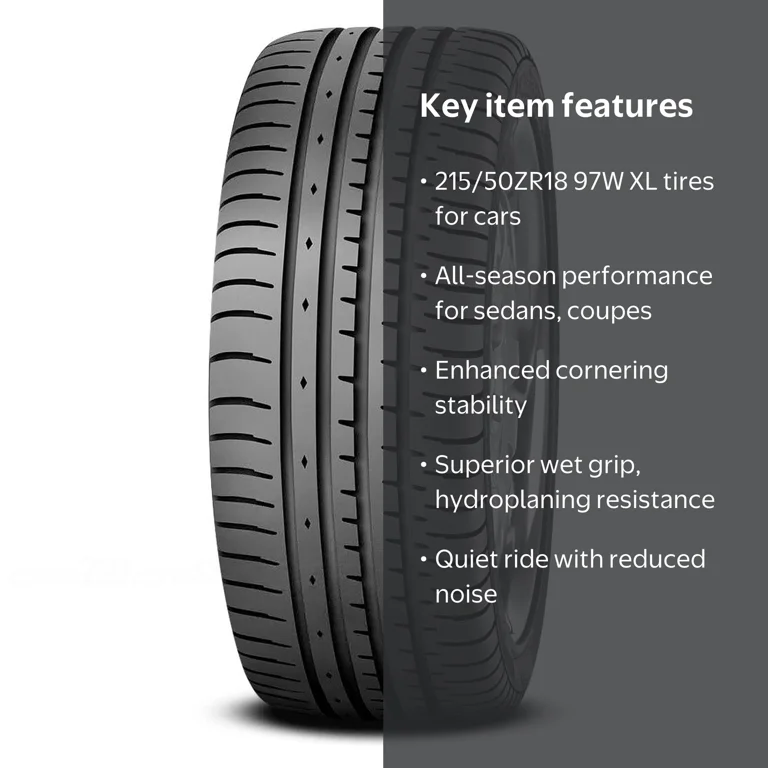 Accelera, Passenger Tire, All Season, 215/50ZR18 97W XL - Walmart.com