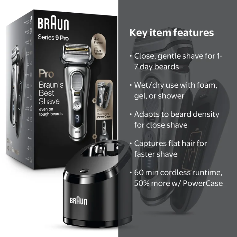 Braun, Electric Shaver, Series 9 Pro 9477cc, Silver - Walmart.com