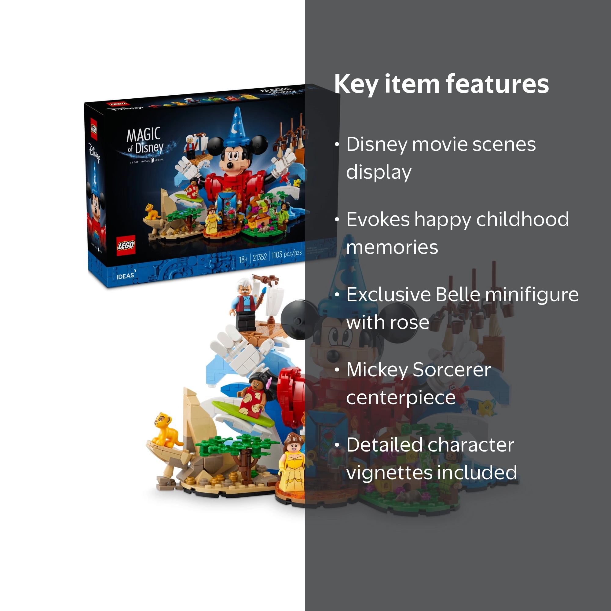 LEGO Ideas Magic of Disney Building Set, Collectible Display Model