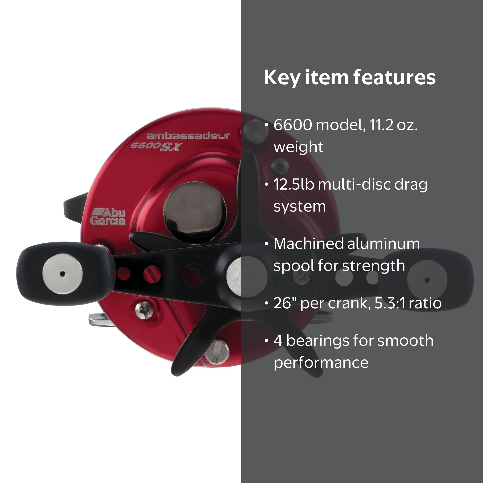 Abu Garcia Ambassadeur® SX Round Reel, 6600 Size Fishing Reel