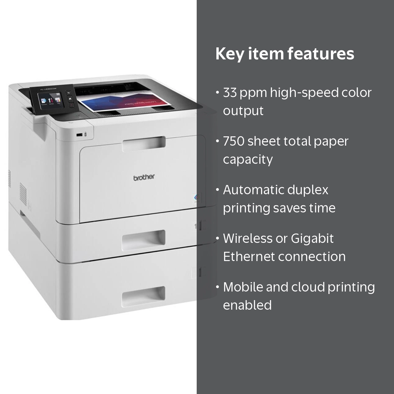 Brother HL-L8360CDWT Wireless Business Color Laser Printer, Dual