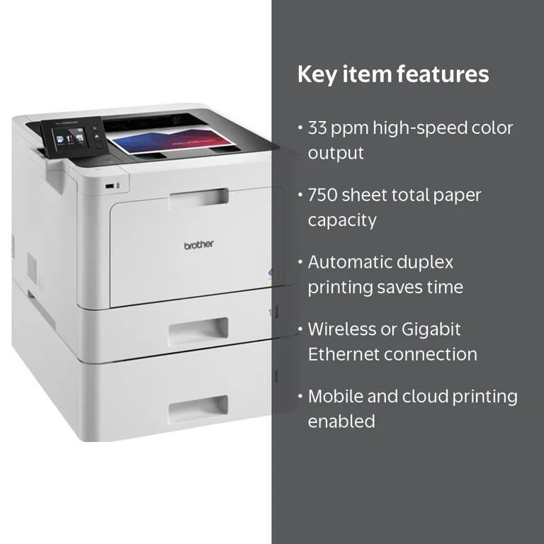 Brother HL-L8360CDWT Wireless Business Color Laser Printer, Dual