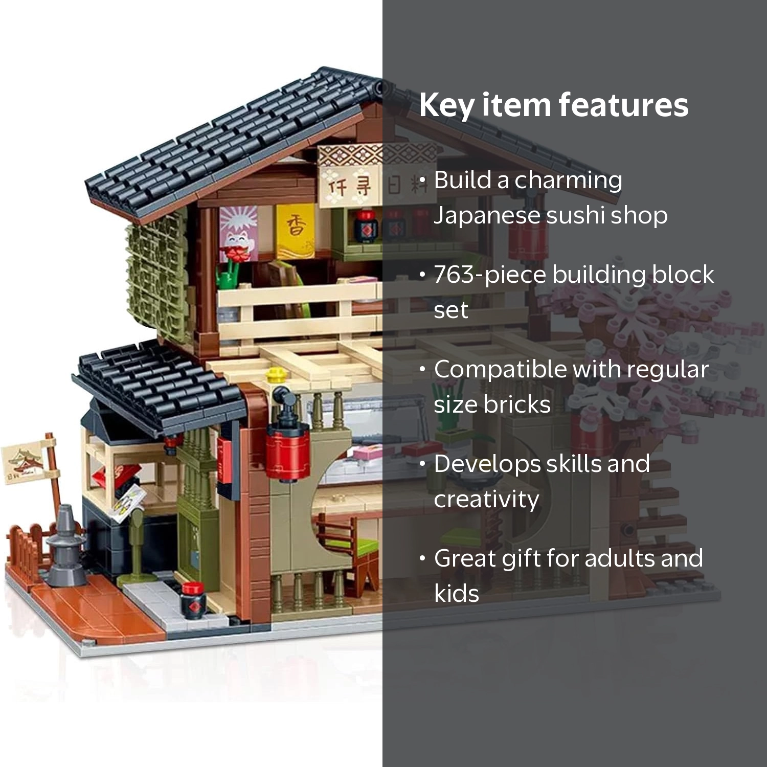 NAYIHOOP Japanese Sushi Shop House Building Sets for Adults Girls