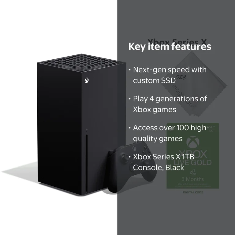 2022 Newest Xbox Series X 1TB SSD Black Gaming Console with Disc
