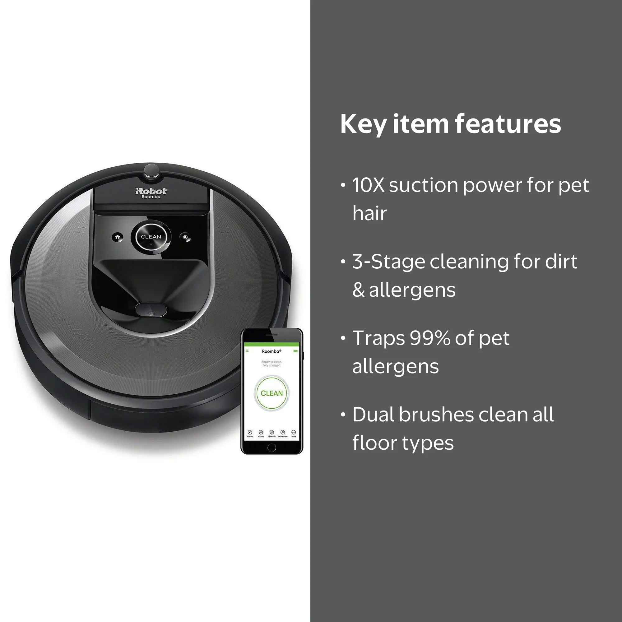 iRobot Roomba i7 7150 Wi-Fi Connected Pet Hair Cleaner with Smart