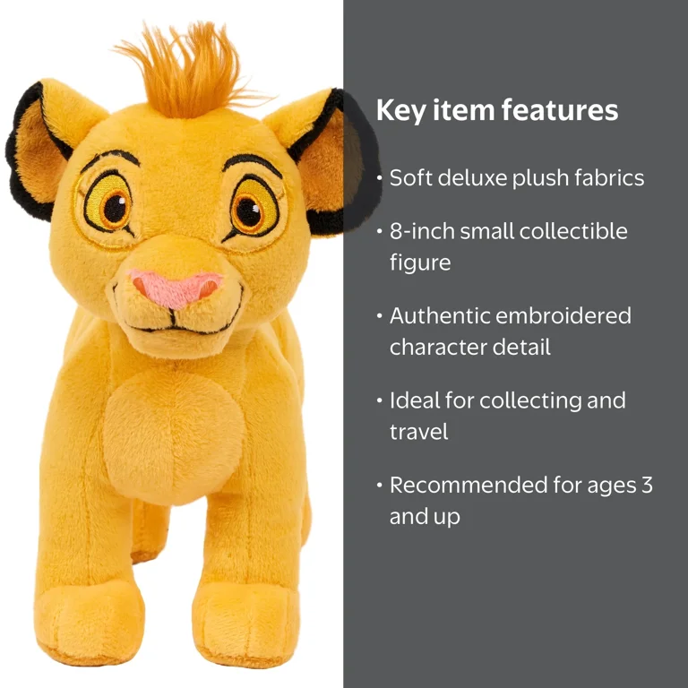 Disney The Lion King Simba ぬいぐるみ Disney's The Lion King Small Plush, Simba, Officially Licensed