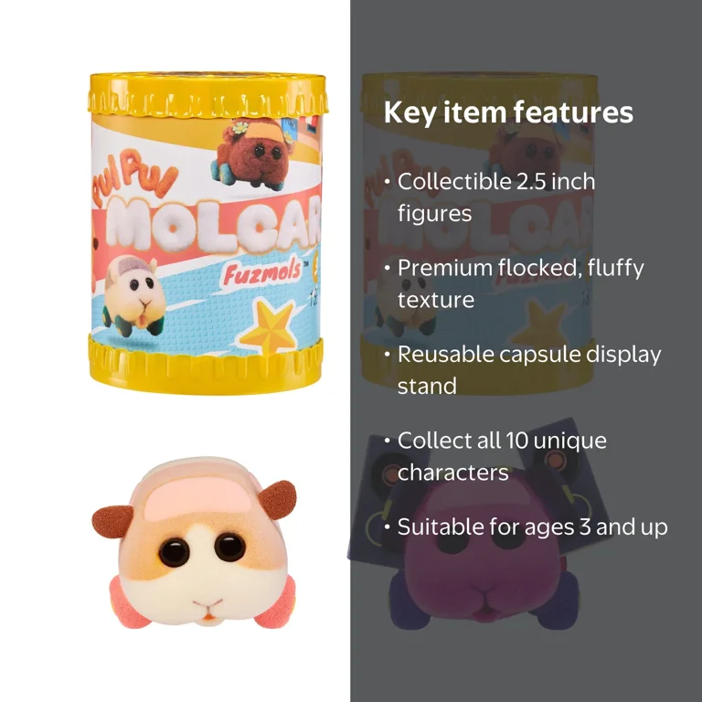 Pui Pui Molcar, 2.5 inch Fuzmols Figures, Assortment, Blind Pack