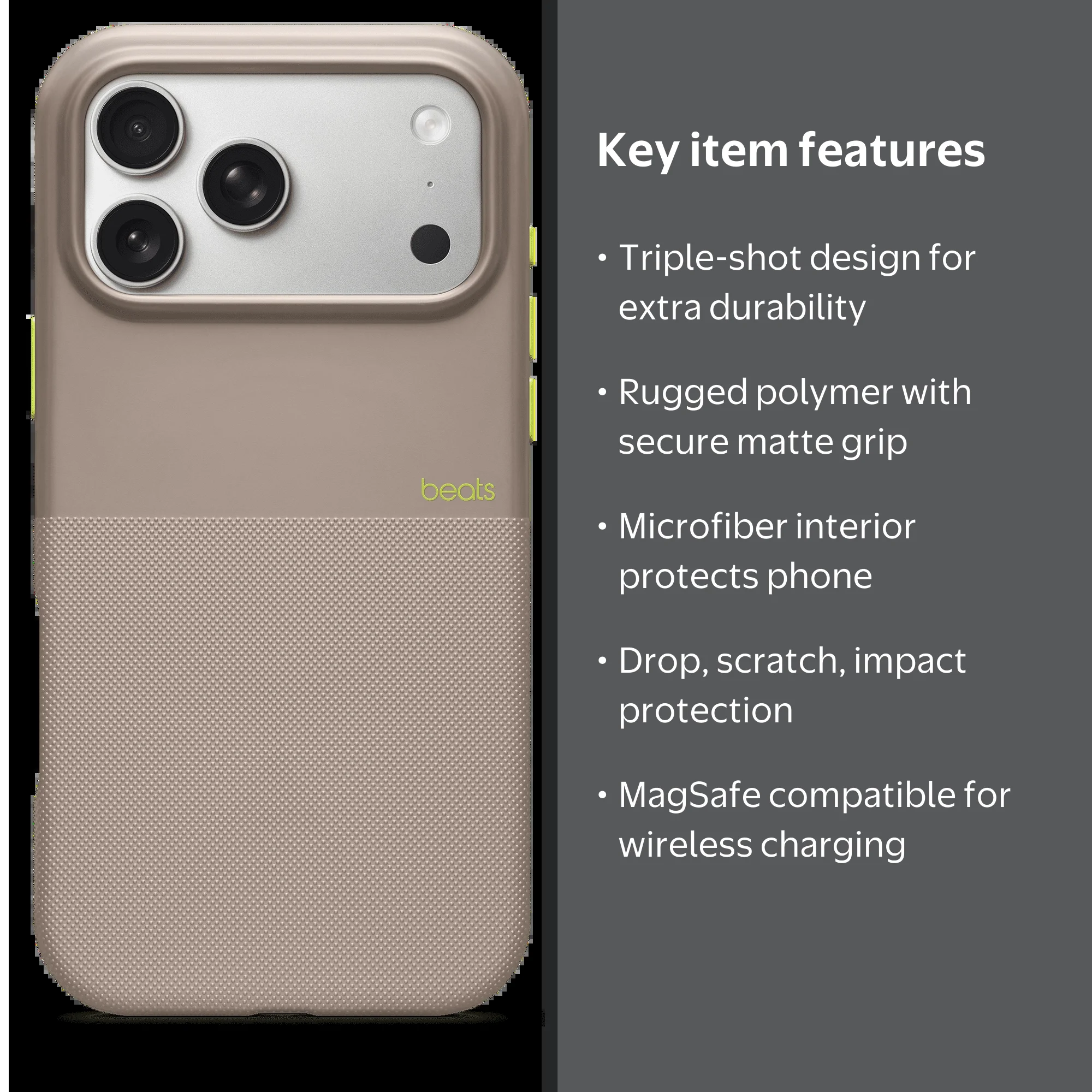 Beats iPhone 17 Pro Max Rugged Case with MagSafe and Camera