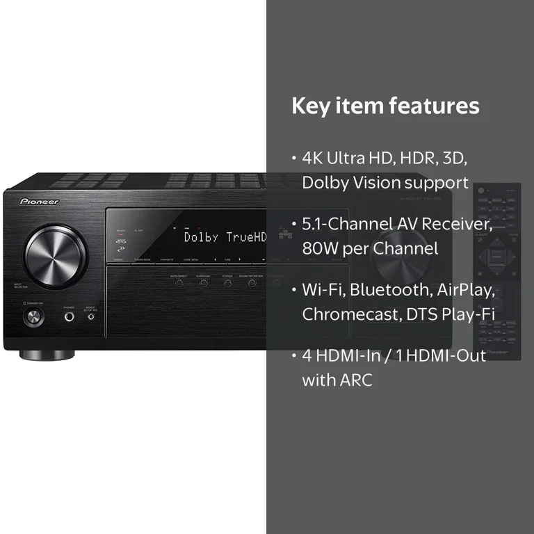 Pioneer, AV Receiver, VSX-LX105, 7.2 Channel Network - Walmart.com