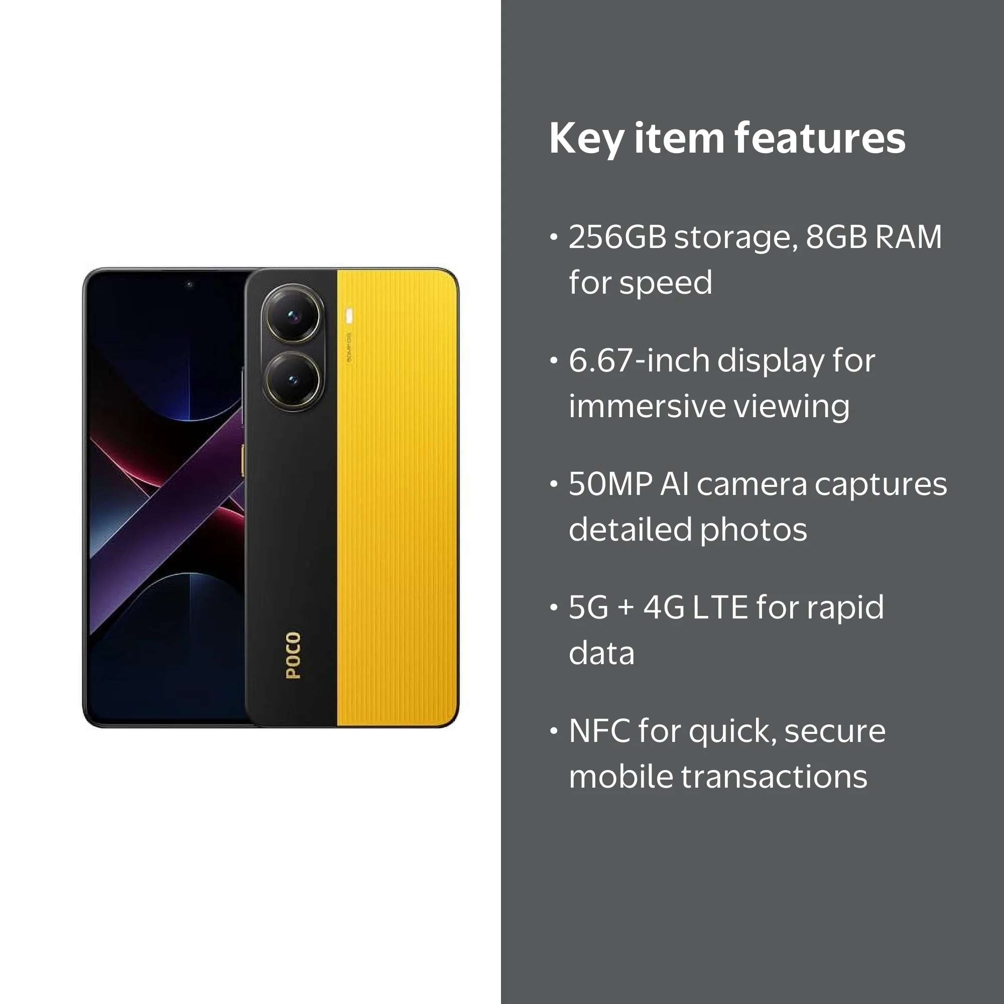 Xiaomi Poco X7 PRO 5G + 4G LTE (for T-Mobile, Mint, Tello, Metro