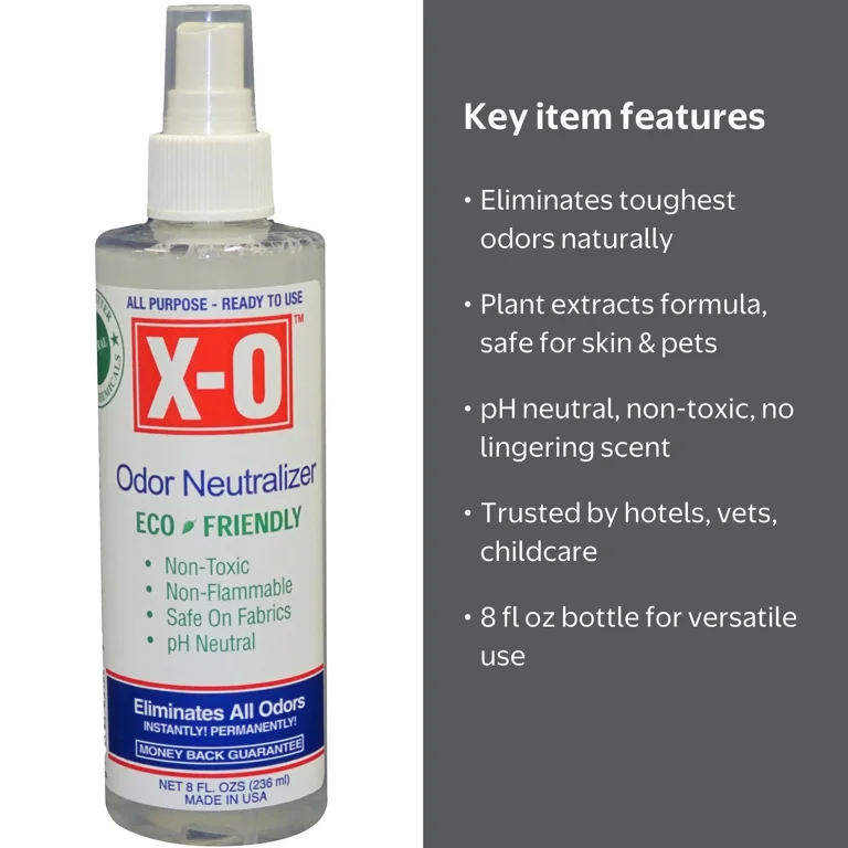 X-O All Purpose Odor Neutralizer, 8oz, Plant Extract Formula