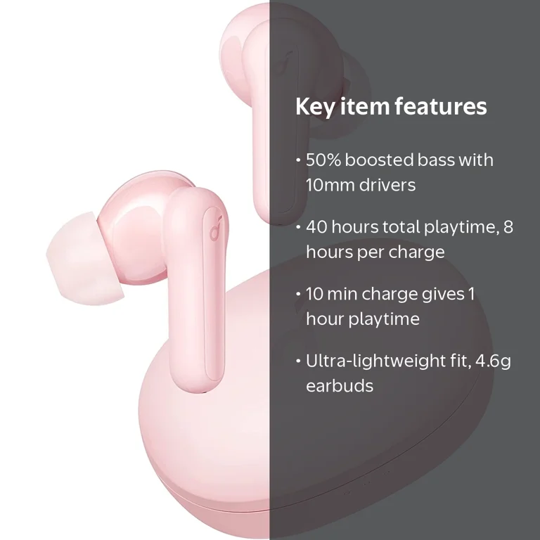 Soundcore, True Wireless Earbuds, Life P2 Mini, Rose Pink