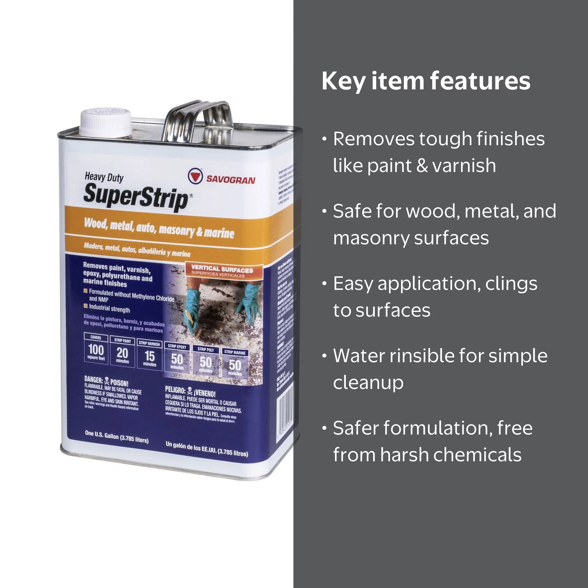 Savogran 01253 SuperStrip Paint/Varnish Remover, Liquid, Aromatic