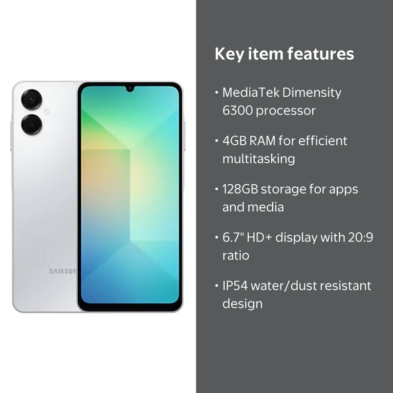 Samsung Galaxy A06 5G (4GB RAM, 128GB Storage) LIGHT GRAY Samsung Galaxy A06 5G (4GB RAM, 128GB Storage) LIGHT GRAY