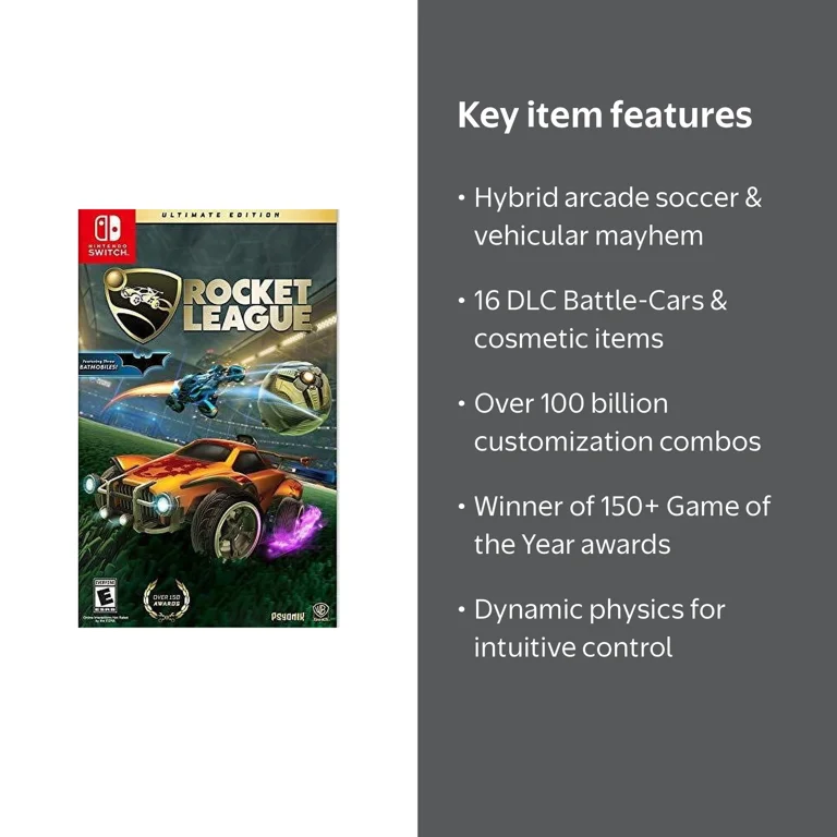 Warner Bros Rocket League Ultimate Edition Video Game, Action