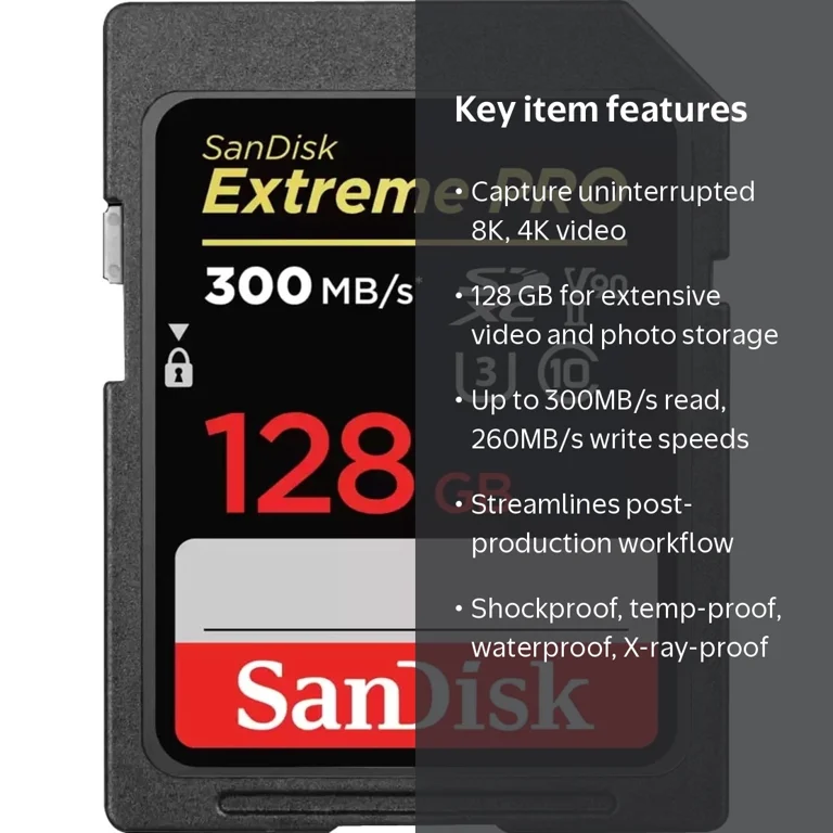 SanDisk 128 GB Extreme PRO SD Card for HD Video - Walmart.com