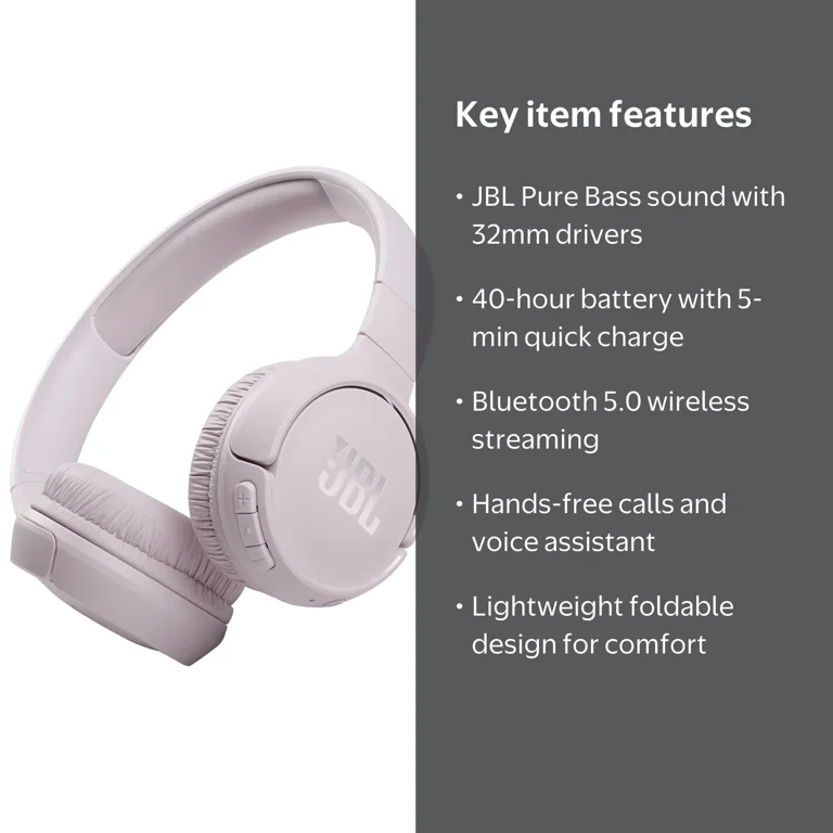 JBL, Headphones, Tune 510BT, Wireless Bluetooth On-Ear - Walmart.com
