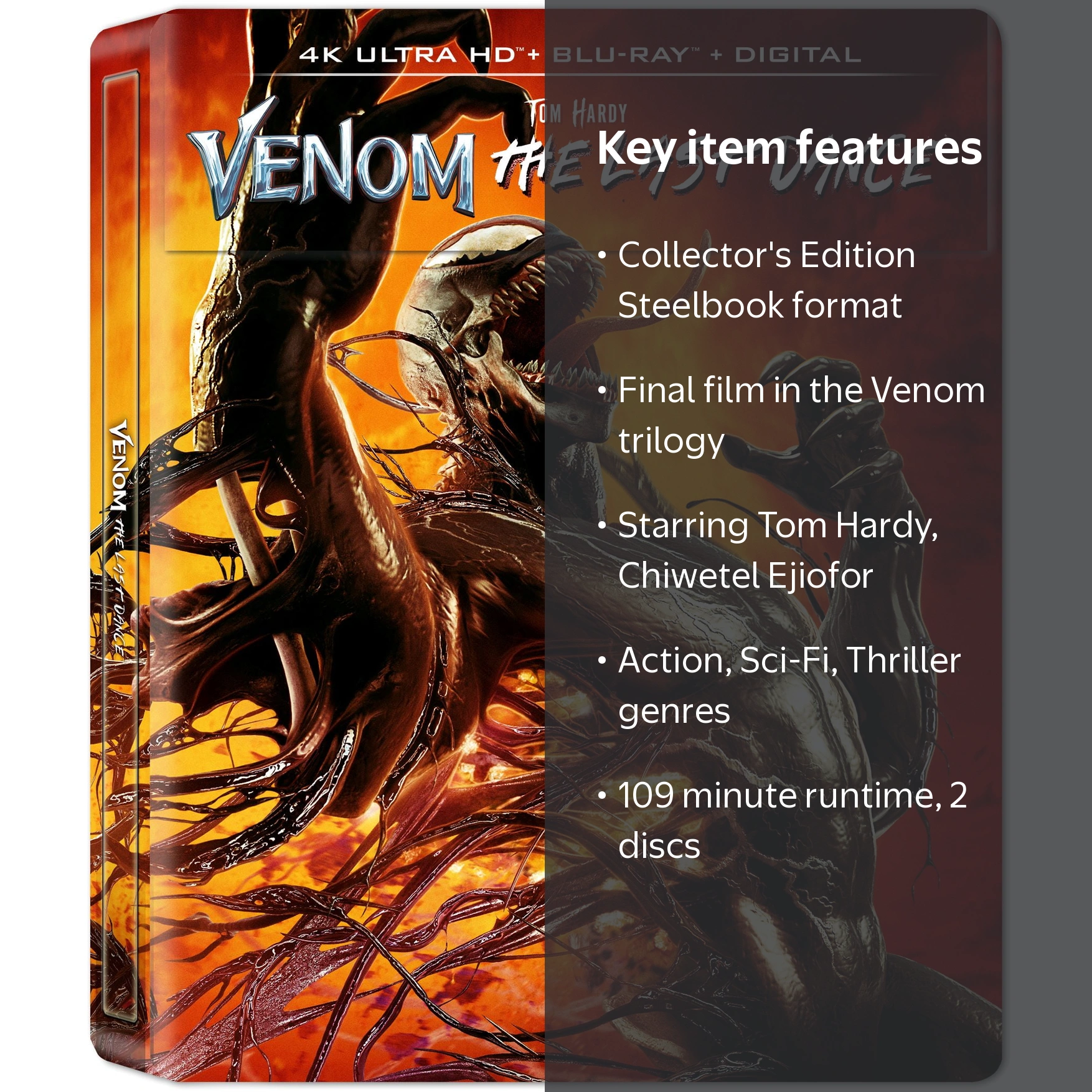 Sony Pictures, Venom: The Last Dance, Steelbook 2 Discs - Walmart.com