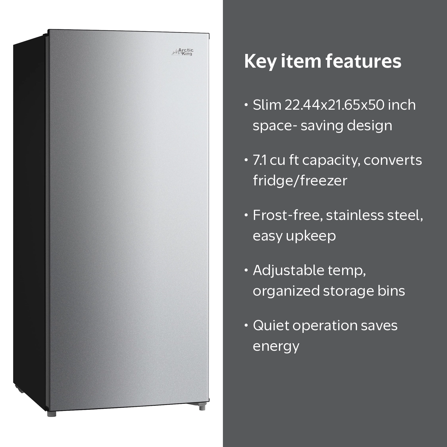 Arctic King 7.1 Cu ft Upright Convertible Freezer/Refrigerator