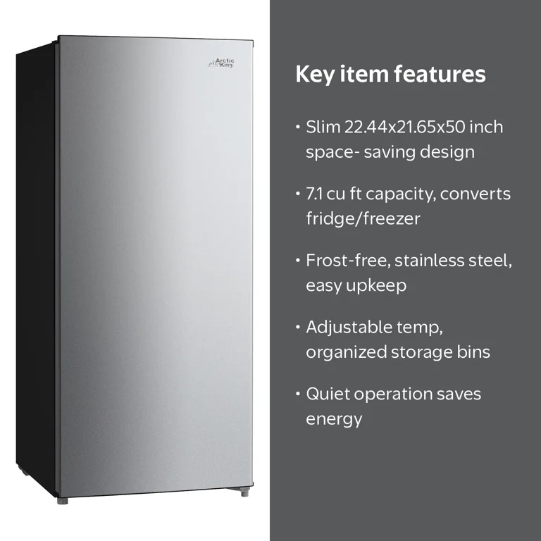 Arctic King 7.1 Cu ft Upright Convertible Freezer/Refrigerator