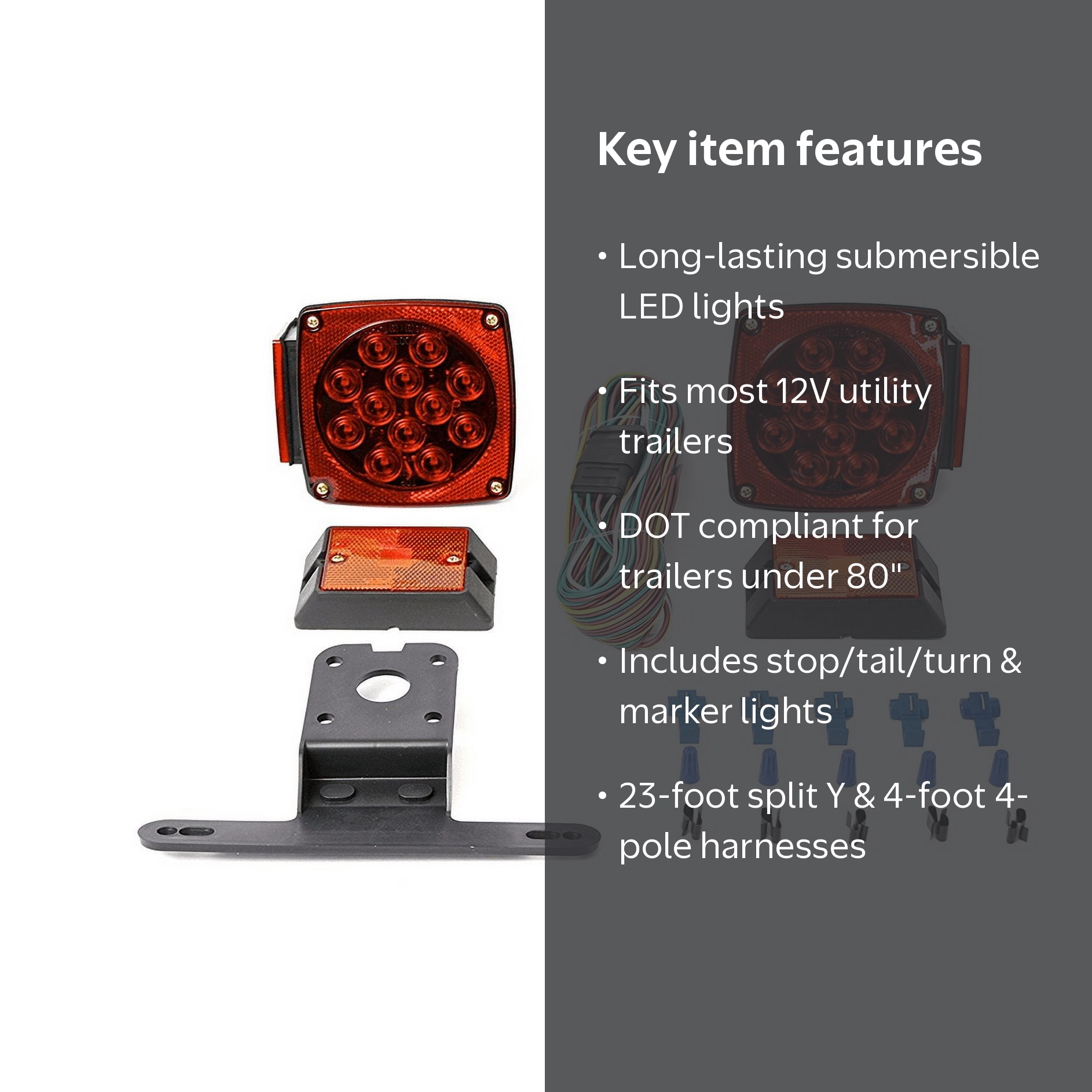 MaxxHaul 70205 12V All LED Submersible Utility Trailer Tail Light