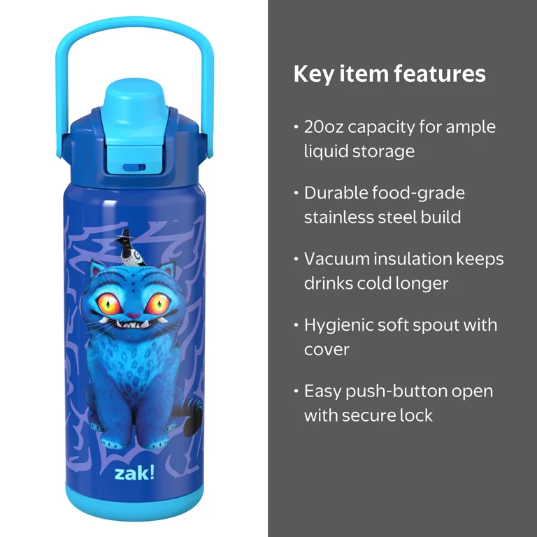 Zak Designs 20oz Kpop Stainless Steel Liberty Water Bottle with