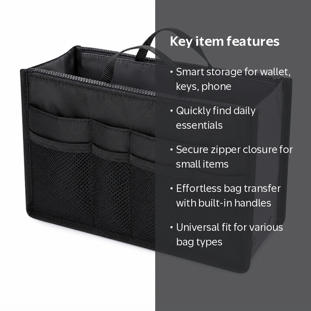 TIKA Women's Multi-Pocket Inside Bag Accessories: Travel Handbag