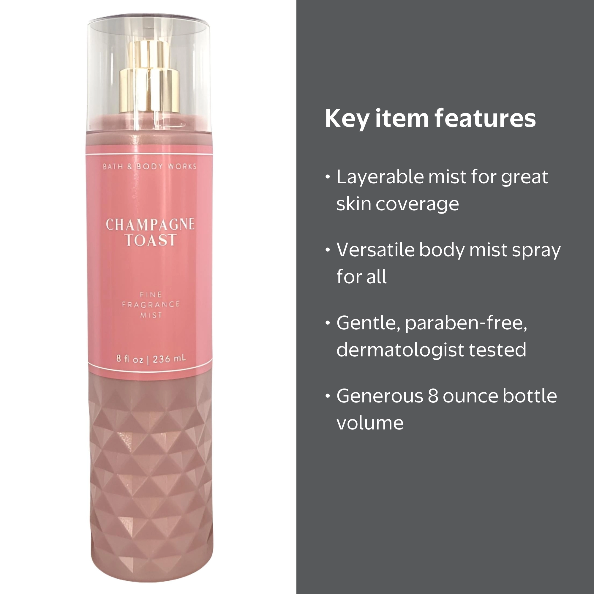 Bath and Body Works, Body Spray, Champagne Toast 8 oz, Unisex