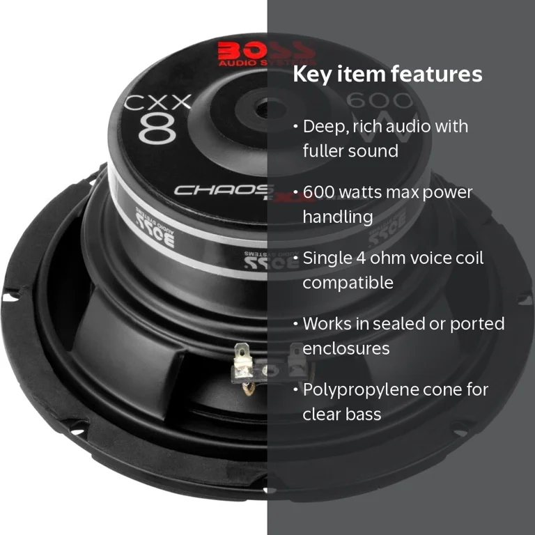 Free Shipping! Boss Audio Systems 8 inch Car Subwoofer 600W Max