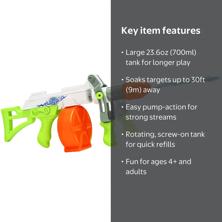 Lanard: Water Blaster - Shockwave - Green-White-Orange, Pump
