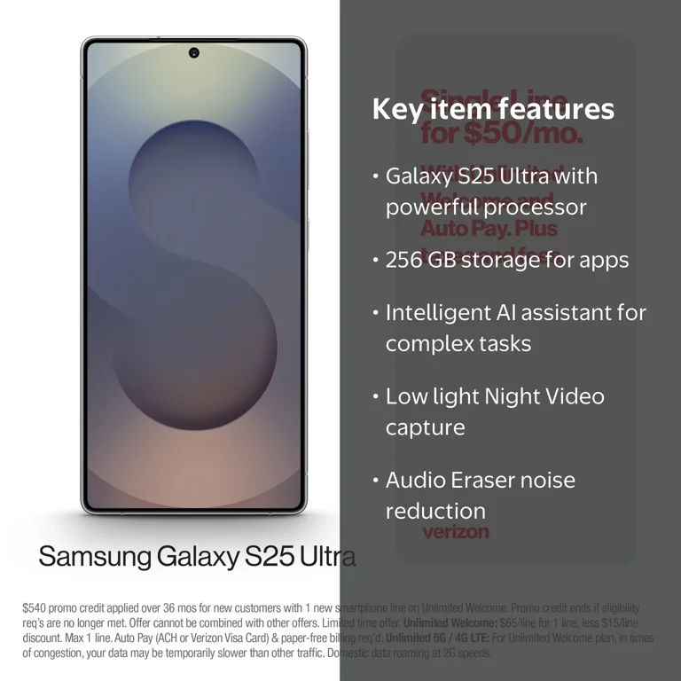 Verizon Samsung Galaxy S25 Ultra Titanium Blue 256 GB - Walmart.com