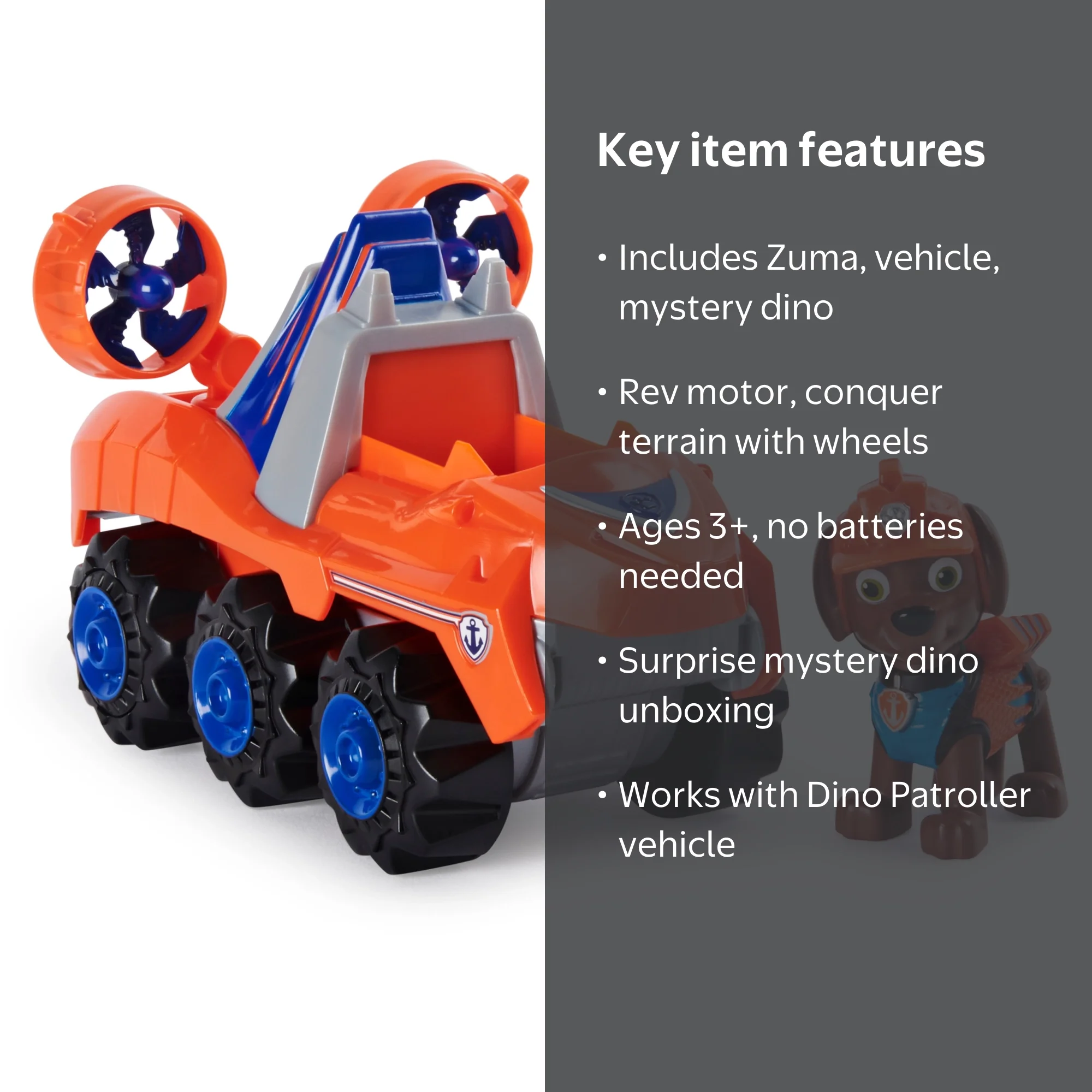 PAW Patrol Dino Rescue Zuma's Deluxe Rev Up Vehicle with Mystery