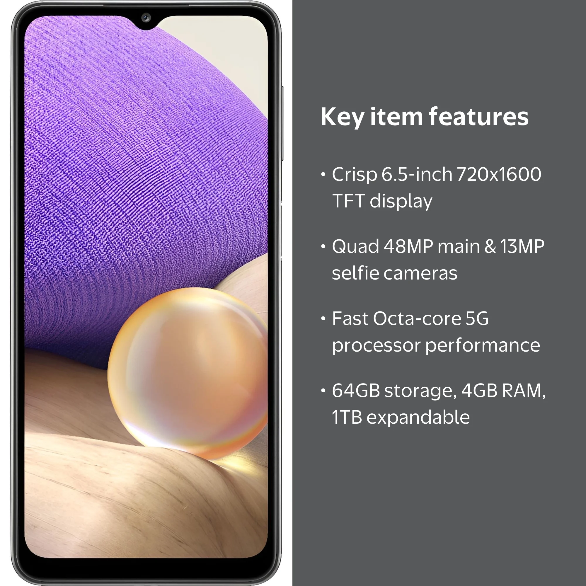 Restored SAMSUNG Galaxy A32 5G A326U 64GB GSM / CDMA Unlocked