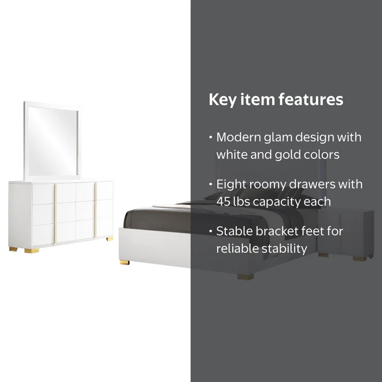 箱馬 ヒノキ ホワイト ４個セット Marceline 4-piece Queen Bedroom Set White - Walmart.com