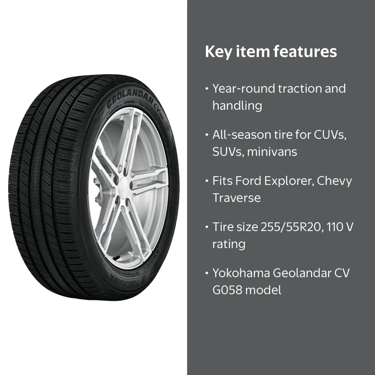 Yokohama, SUV/Crossover Tire, 255/55R20 XL, All Season Grip Snow