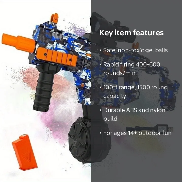 ULEEN Gel Ball Blaster, Durable Automatic Water Ball Blaster for