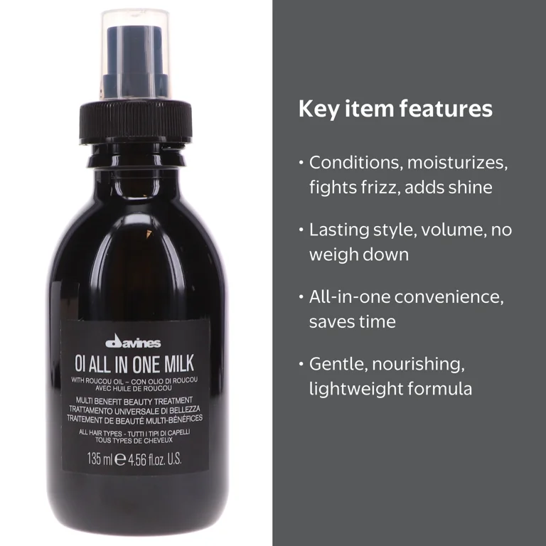Davines, All In One Milk, 4.56 oz, Silky, Shine, Frizz Control