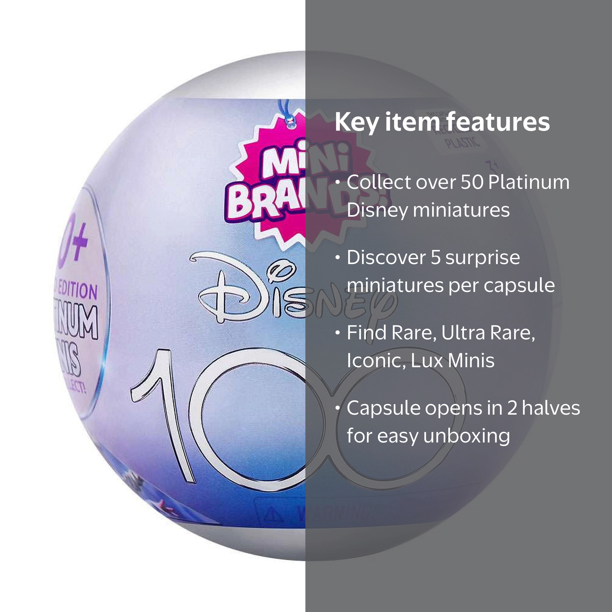 ZURU 5 Surprise Mini Brands! Disney 100 Platinum Mystery Pack