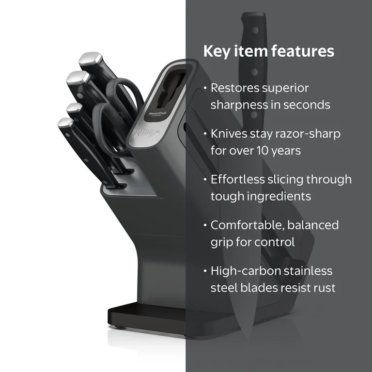 Ninja NeverDull Essential 7-Piece High-Carbon Stainless Steel Prep