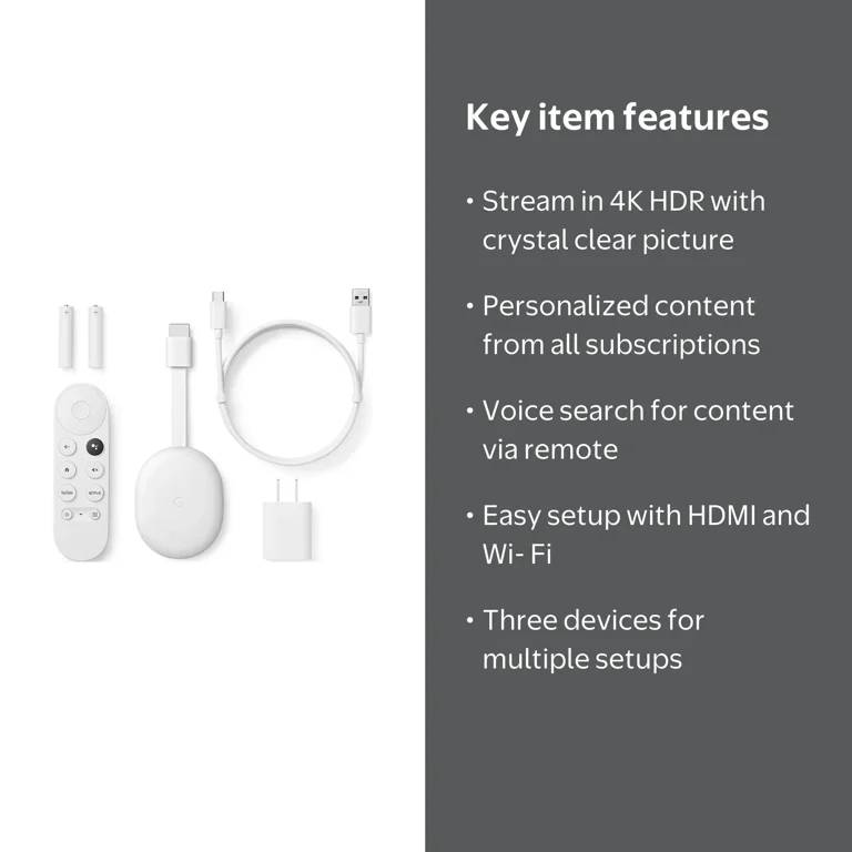 3 pack) Chromecast with Google TV - Streaming Entertainment in 4K