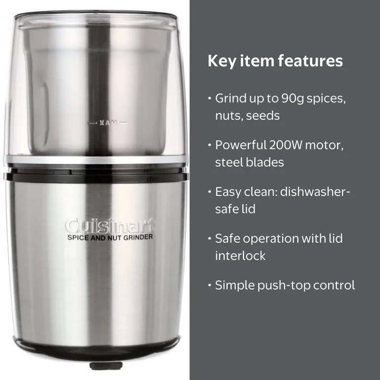 Cuisinart, Spice and Nut Grinder, SG 10, Stainless Steel Blades